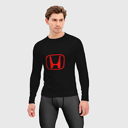 Рашгард мужской Honda red logo auto, цвет: 3D-принт — фото 2
