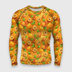 Рашгард мужской Сочные сладкие абрикосы паттерн, цвет: 3D-принт