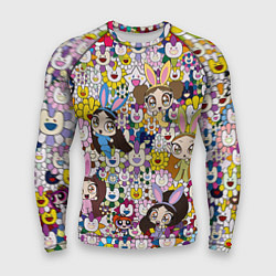 Рашгард мужской Right now NewJeans and Takashi Murakami, цвет: 3D-принт