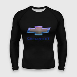 Рашгард мужской Chevrolet logo neon, цвет: 3D-принт