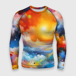 Мужской рашгард Закат солнца - разноцветные облака