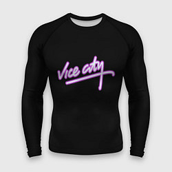 Рашгард мужской Vice city logo neon, цвет: 3D-принт