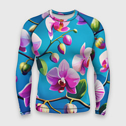 Рашгард мужской Орхидея цветы паттерн, цвет: 3D-принт