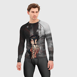 Рашгард мужской Татуированная брюнетка, цвет: 3D-принт — фото 2