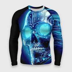 Рашгард мужской Neon cyber skull - ai art, цвет: 3D-принт