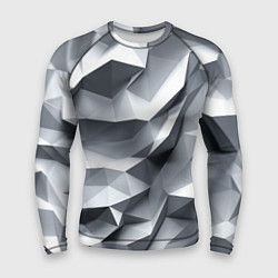 Рашгард мужской Белая геометрия с искажением, цвет: 3D-принт