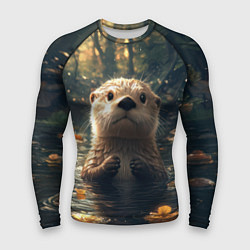 Мужской рашгард Выдра в летнем пруду
