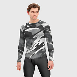 Рашгард мужской Черно белый камуфляж, цвет: 3D-принт — фото 2