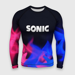 Рашгард мужской Sonic neon flame, цвет: 3D-принт