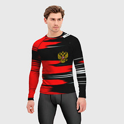 Рашгард мужской Россия полосы краски, цвет: 3D-принт — фото 2