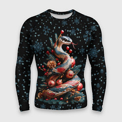 Рашгард мужской Ёлка змея, цвет: 3D-принт