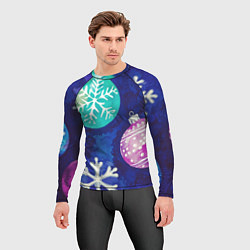 Рашгард мужской Новогодний узор, цвет: 3D-принт — фото 2