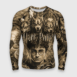 Мужской рашгард Гарри Поттер и волшебные существа в стиле тату