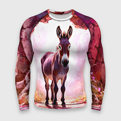 Мужской рашгард Осел в розовом свете