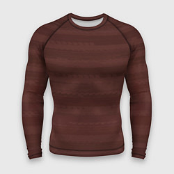 Рашгард мужской Тёмный красно-коричневый полосатый, цвет: 3D-принт