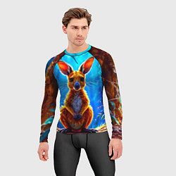 Рашгард мужской Кенгуру в джунглях, цвет: 3D-принт — фото 2