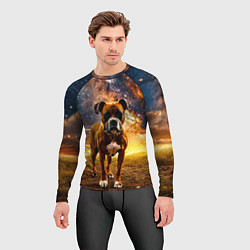 Рашгард мужской Немецкий боксер и звездное небо, цвет: 3D-принт — фото 2