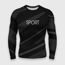 Мужской рашгард Sport чёрный с серым абстрактный