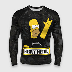 Рашгард мужской Heavy metal Гомер симпсон, цвет: 3D-принт