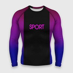 Рашгард мужской Sport сине-розовый текстура, цвет: 3D-принт