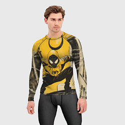 Рашгард мужской Черный человек-паук, цвет: 3D-принт — фото 2