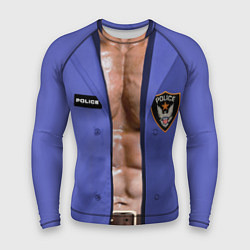 Рашгард мужской Костюм полицейского с накаченным торсом, цвет: 3D-принт