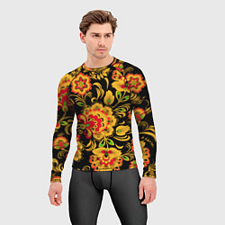 Рашгард мужской Хохлома - роспись, цвет: 3D-принт — фото 2