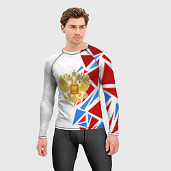 Рашгард мужской Герб России - фрагментация цветов, цвет: 3D-принт — фото 2