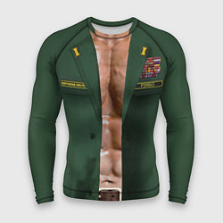 Рашгард мужской Форма вооруженных сил РФ с прессом, цвет: 3D-принт