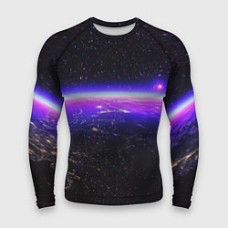 Рашгард мужской Планета и неоновое свечение, цвет: 3D-принт