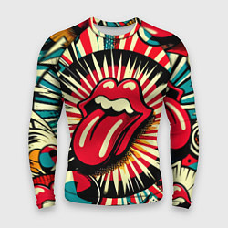 Мужской рашгард Logo of the Rolling Stones - pop art