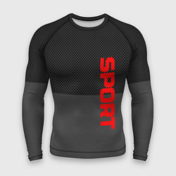 Рашгард мужской Sport красными на сером, цвет: 3D-принт