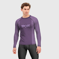Рашгард мужской Sport фиолетовый, цвет: 3D-принт — фото 2