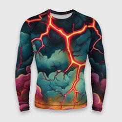 Рашгард мужской Молнии в виде разлома, цвет: 3D-принт