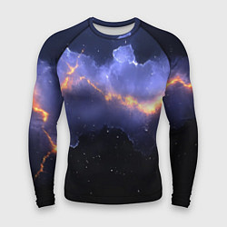 Рашгард мужской Молния в фиолетовом небе текстура, цвет: 3D-принт