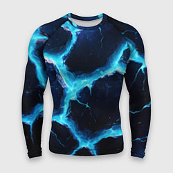 Рашгард мужской Голубая потертая текстура с разломом, цвет: 3D-принт