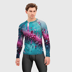 Рашгард мужской Розовые кристаллы, цвет: 3D-принт — фото 2