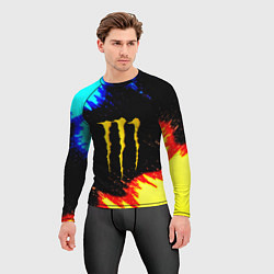 Рашгард мужской Monster energy огненные краски, цвет: 3D-принт — фото 2