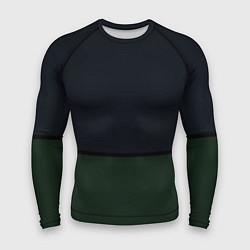 Рашгард мужской Тёмный сине-зелёный с полосой, цвет: 3D-принт