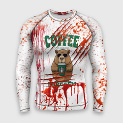 Рашгард мужской Капибара с кофе в крови, цвет: 3D-принт