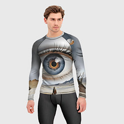 Рашгард мужской Глаз в пустыне, цвет: 3D-принт — фото 2