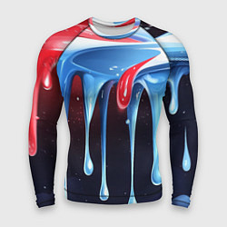 Мужской рашгард Синие и красные слизи текстура