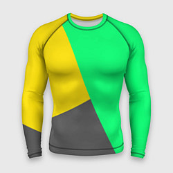 Мужской рашгард Жёлто-серо-зелёный трёхцветный