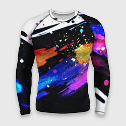 Мужской рашгард Разноцветные блестящие кляксы - текстура