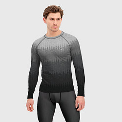 Рашгард мужской Градиент полосами тёмно-серый графитовый, цвет: 3D-принт — фото 2