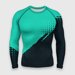 Рашгард мужской Color black light blue, цвет: 3D-принт