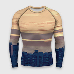 Рашгард мужской Городской пейзаж стилизованный, цвет: 3D-принт