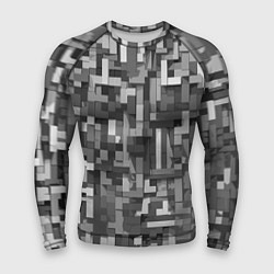 Рашгард мужской Серый геометричные полоски, цвет: 3D-принт