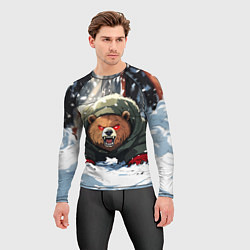 Рашгард мужской Злой медведь с красными глазами, цвет: 3D-принт — фото 2