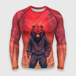 Рашгард мужской Мишка на спорте, цвет: 3D-принт